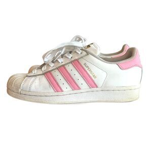 Adidas Superstar Sneakers White Pink Youth Girls Size 4